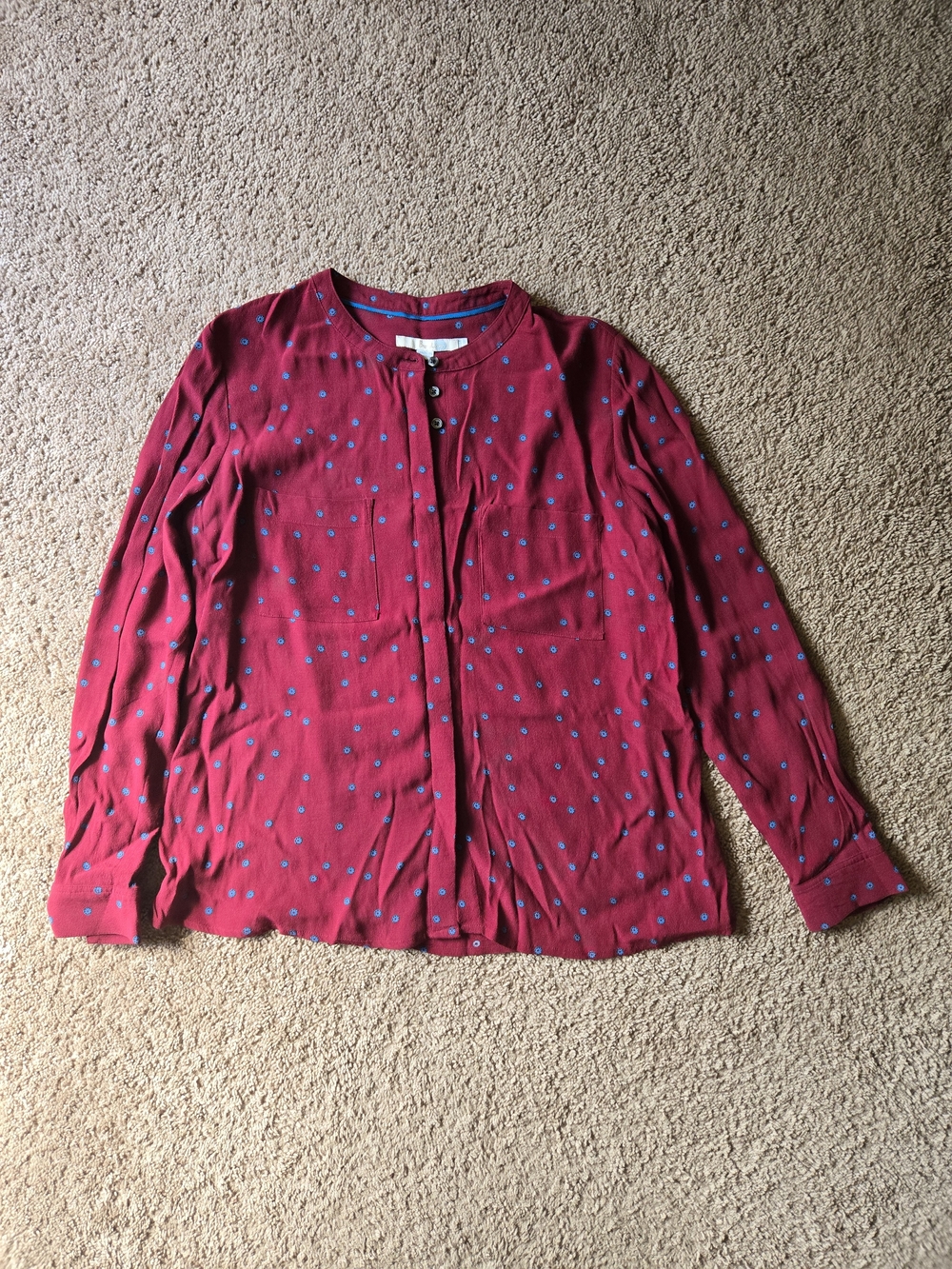 Boden Hayley Red & Blue Dot Viscose Blouse 8P